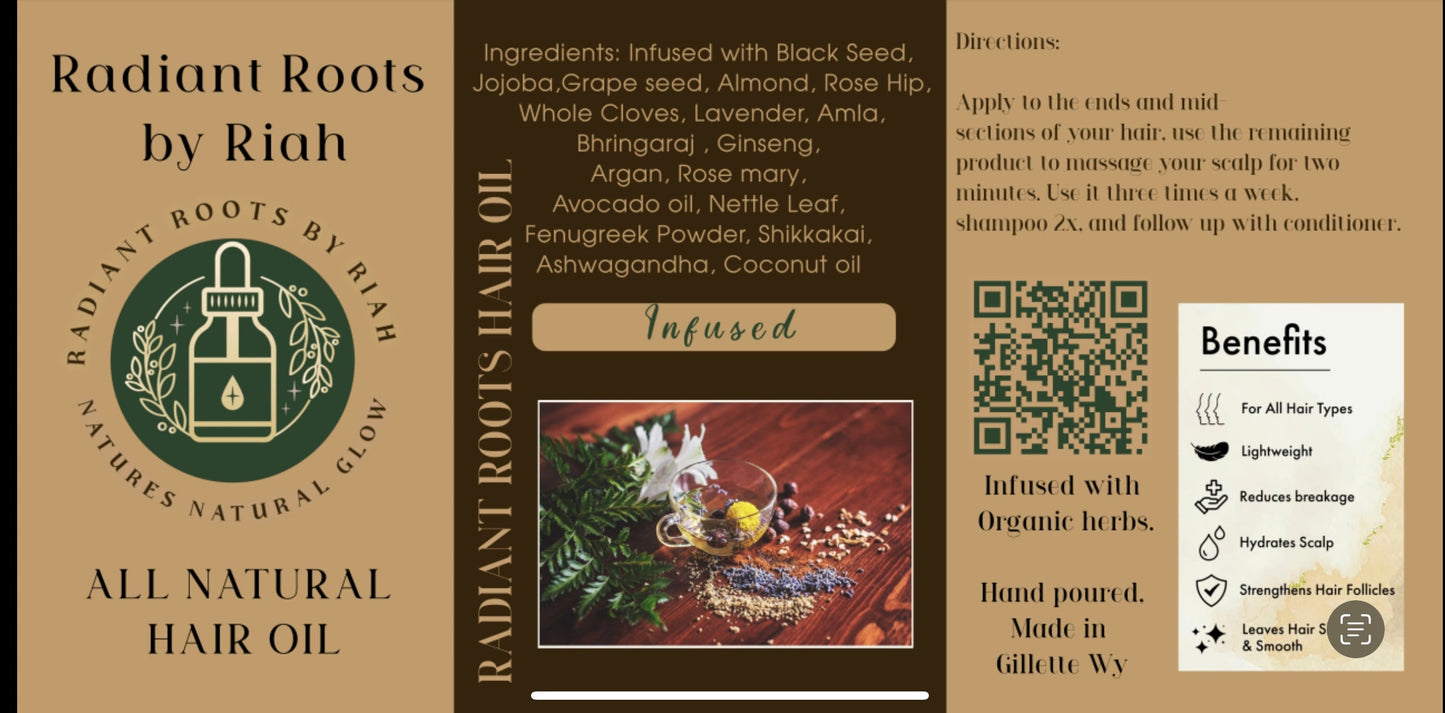 Radiant Roots Wash day oil 2 oz