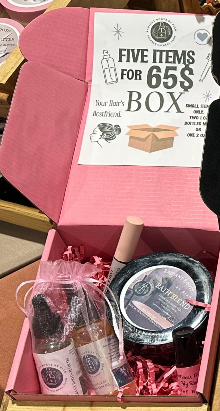 GRAB BOX 5 FOR 65$ (90$ VALUE)